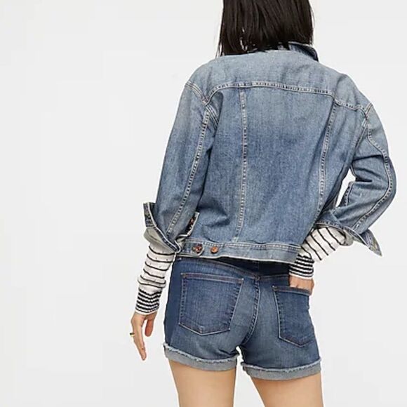 J. Crew 29 High-Rise Cuffed Blue Denim Shorts - Picture 3 of 14